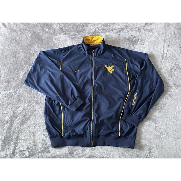 Nike Team ClimaFit West Virginia Mountaineers Full Zip Jacket Men's Medium Blue - Picture 1 of 12